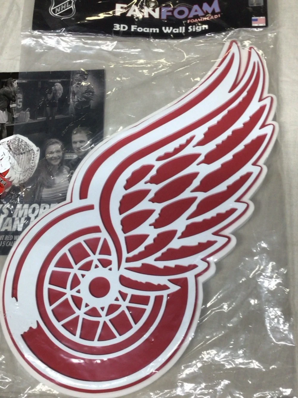 NHL Detroit Red Wings Foam Winged Wheel Sign - Red & White